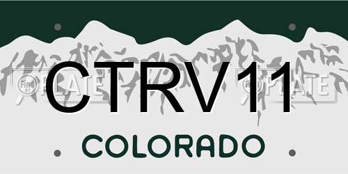 CTRV11 Colorado License Plate
