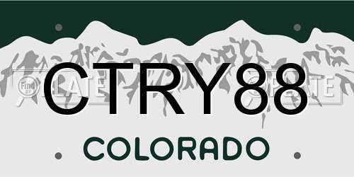 CTRY88 Colorado License Plate