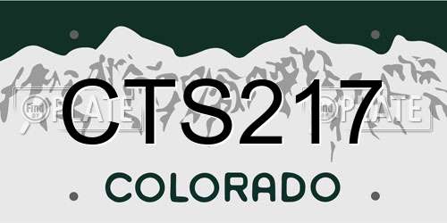 CTS217 Colorado License Plate