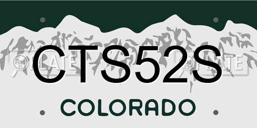 CTS52S Colorado License Plate