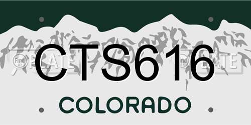 CTS616 Colorado License Plate