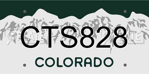 CTS828 Colorado License Plate