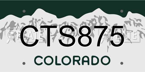 CTS875 Colorado License Plate