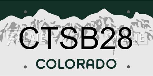 CTSB28 Colorado License Plate