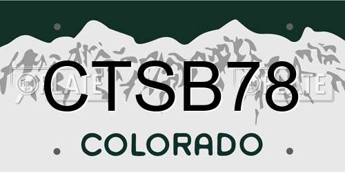 CTSB78 Colorado License Plate