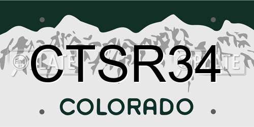 CTSR34 Colorado License Plate