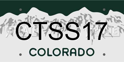 CTSS17 Colorado License Plate
