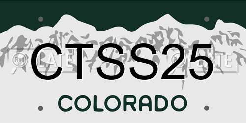 CTSS25 Colorado License Plate