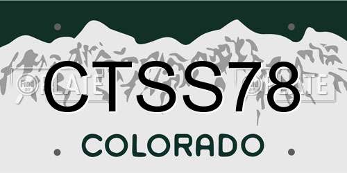 CTSS78 Colorado License Plate