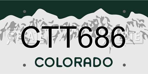 CTT686 Colorado License Plate