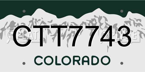CTT7743 Colorado License Plate