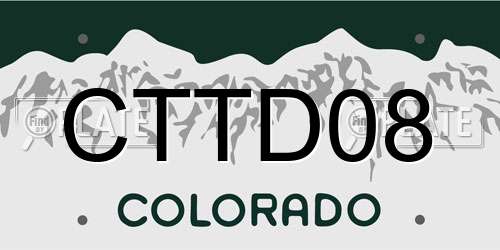 CTTD08 Colorado License Plate