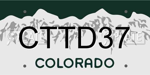 CTTD37 Colorado License Plate