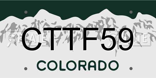 CTTF59 Colorado License Plate