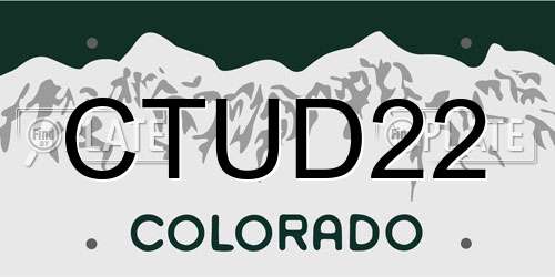 CTUD22 Colorado License Plate