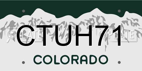 CTUH71 Colorado License Plate