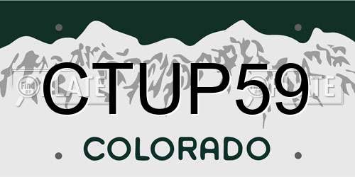 CTUP59 Colorado License Plate
