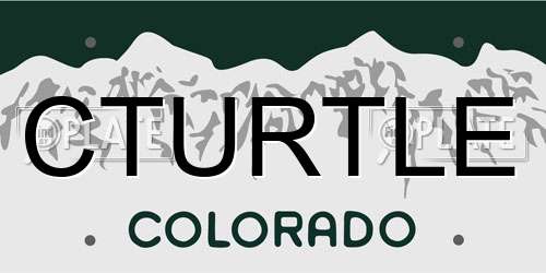 CTURTLE Colorado License Plate