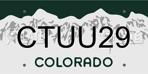 CTUU29 Colorado License Plate