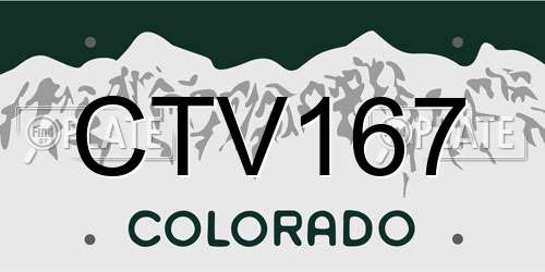 CTV167 Colorado License Plate