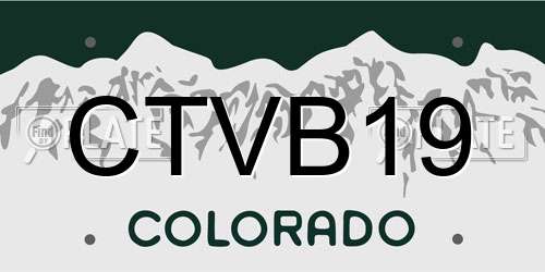 CTVB19 Colorado License Plate