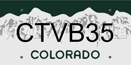 CTVB35 Colorado License Plate