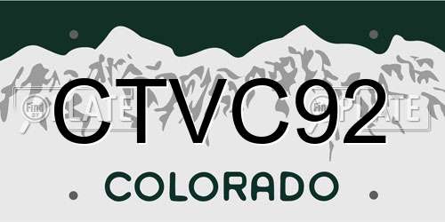 CTVC92 Colorado License Plate