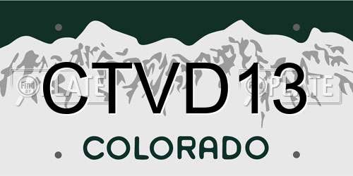 CTVD13 Colorado License Plate