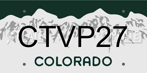 CTVP27 Colorado License Plate