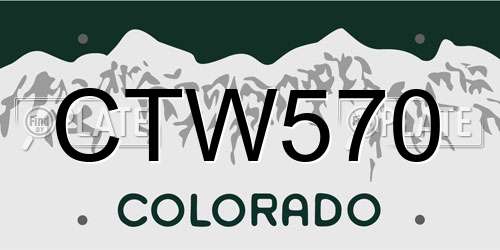 CTW570 Colorado License Plate