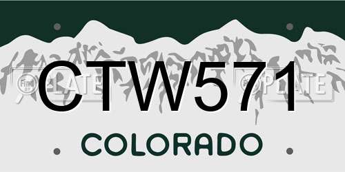 CTW571 Colorado License Plate