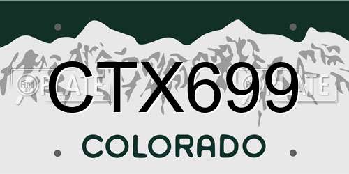 CTX699 Colorado License Plate