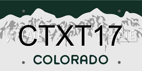 CTXT17 Colorado License Plate