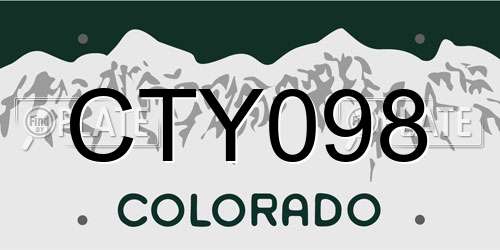 CTY098 Colorado License Plate