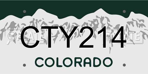 CTY214 Colorado License Plate