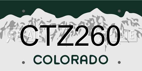 CTZ260 Colorado License Plate