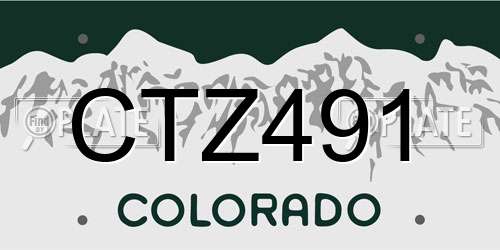 CTZ491 Colorado License Plate
