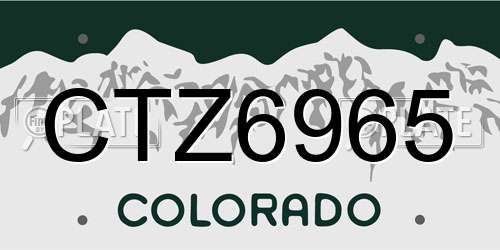 CTZ6965 Colorado License Plate