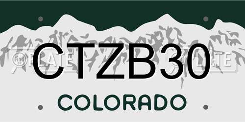 CTZB30 Colorado License Plate