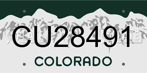 CU28491 Colorado License Plate