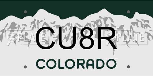 CU8R Colorado License Plate