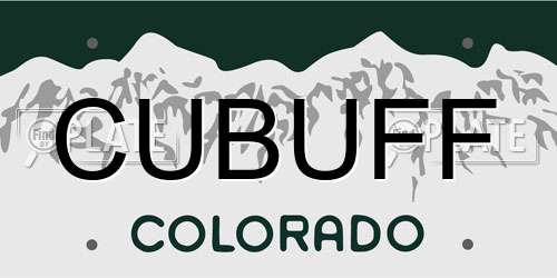 CUBUFF Colorado License Plate