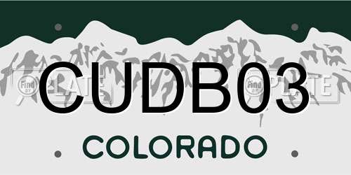 CUDB03 Colorado License Plate