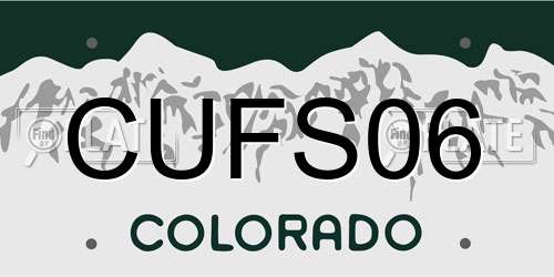 CUFS06 Colorado License Plate