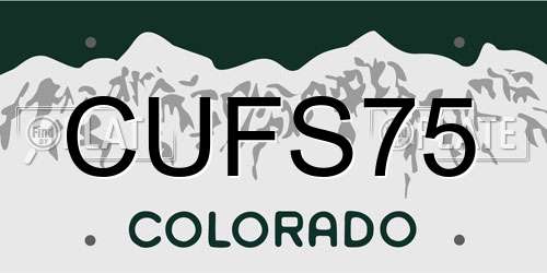 CUFS75 Colorado License Plate
