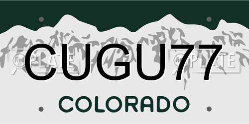 CUGU77 Colorado License Plate