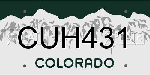 CUH431 Colorado License Plate