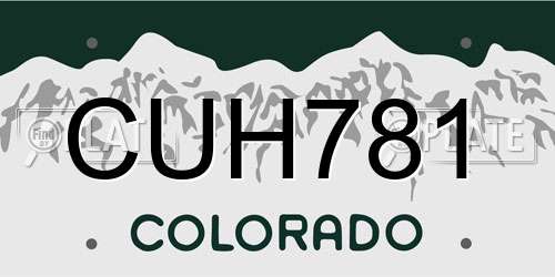 CUH781 Colorado License Plate