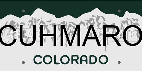 CUHMARO Colorado License Plate