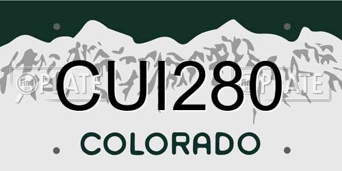 CUI280 Colorado License Plate